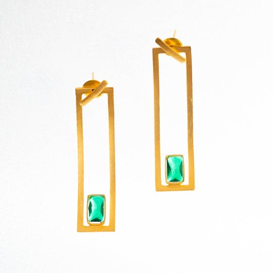 Emerald Elegance Green Hanging Earrings