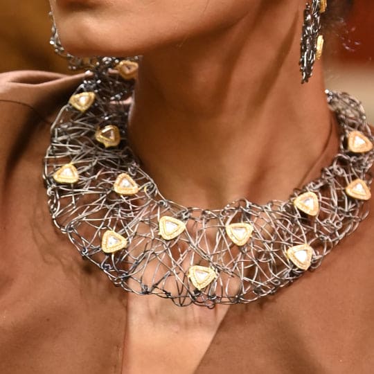 Radiant Mesh Kundan Neckpiece
