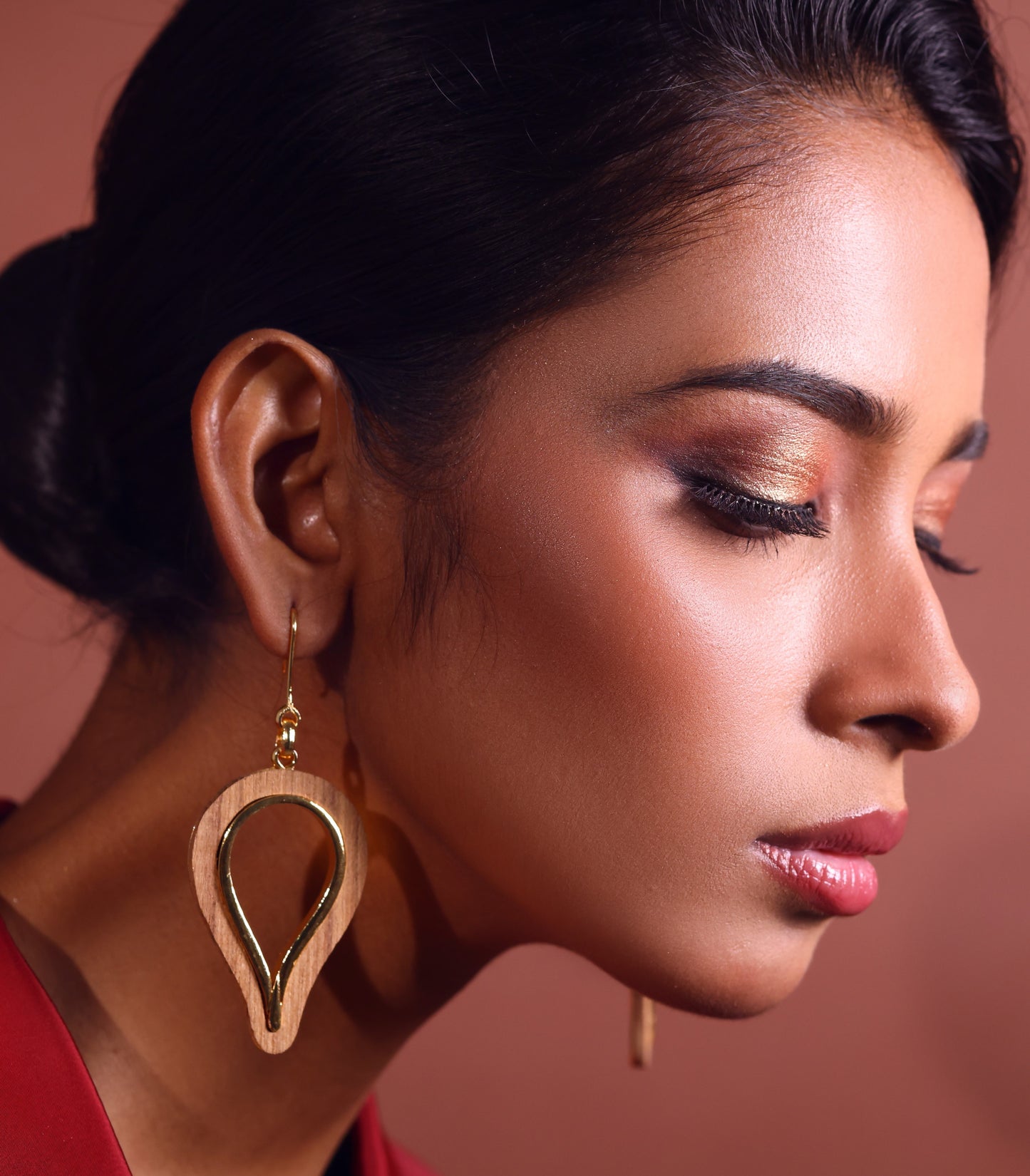 Teardrop Wood Earring
