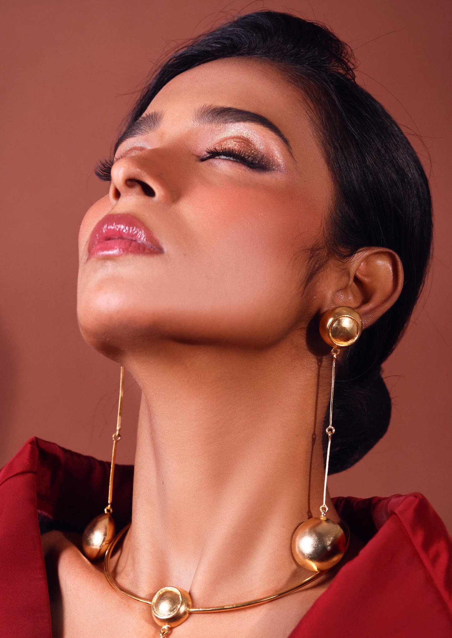 Elegant Gold Ball Dangle Earrings