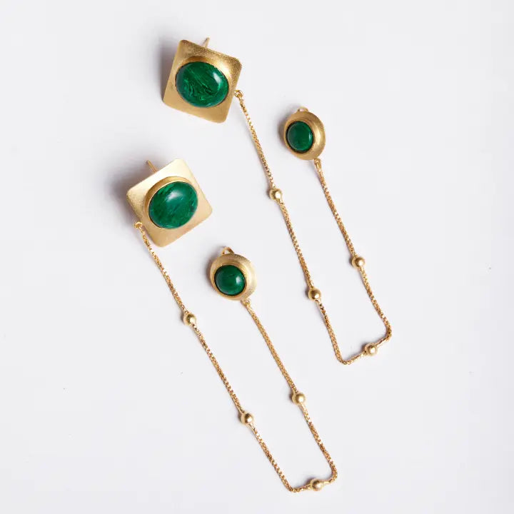 Malachite Core Earring