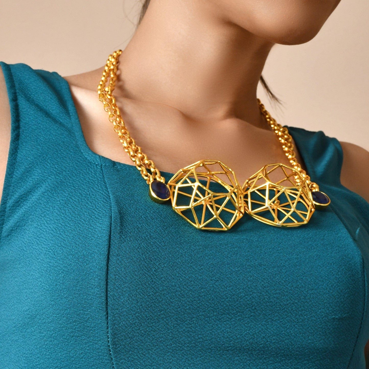 Pharaoh's Gold Pyramid Neckpiece - Zaza by Somya