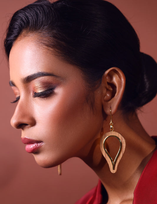 Teardrop Wood Earring